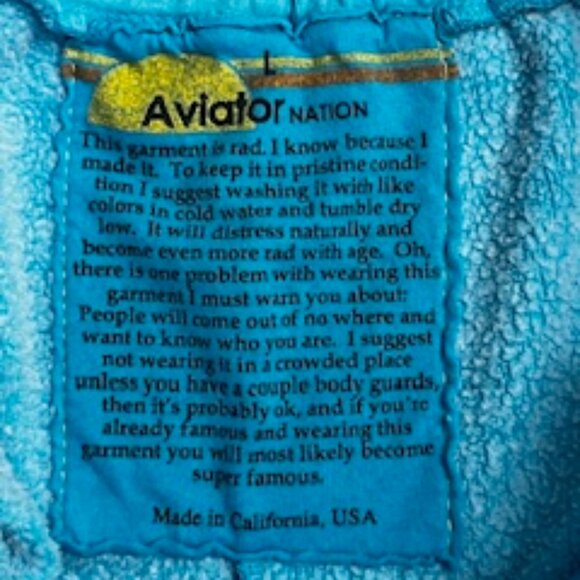 NWOT Aviator Nation 5 Stripe Jogger Shorts Ocean / Neon Pink & Yellow Size Large - Picture 6 of 7